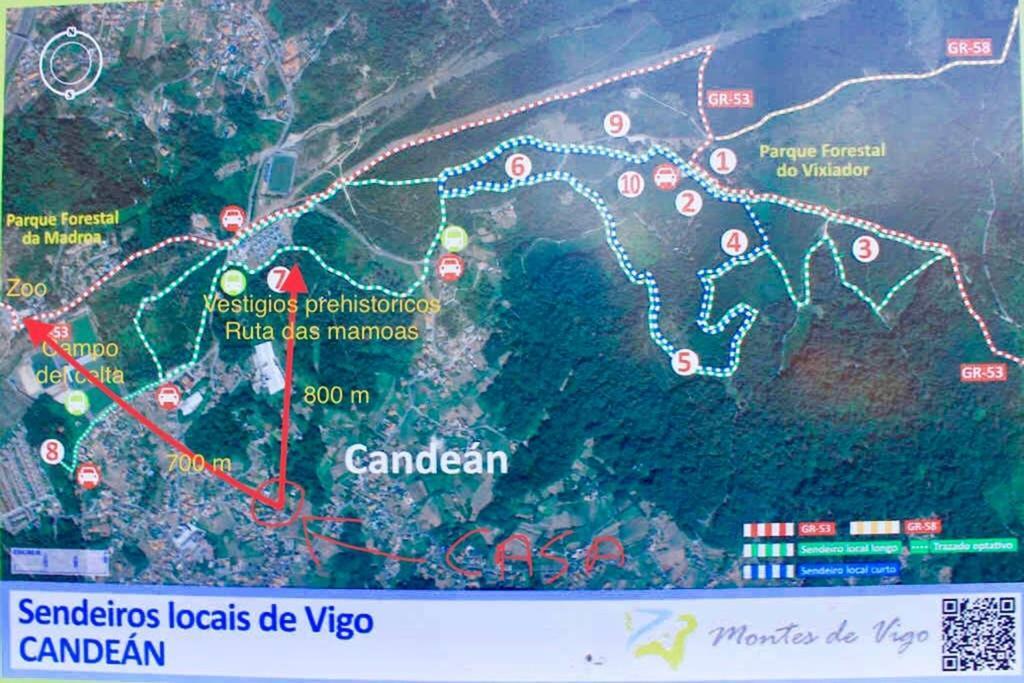 Tranquila Casita De Invitados En Vigo Con Chimenea Eksteriør billede